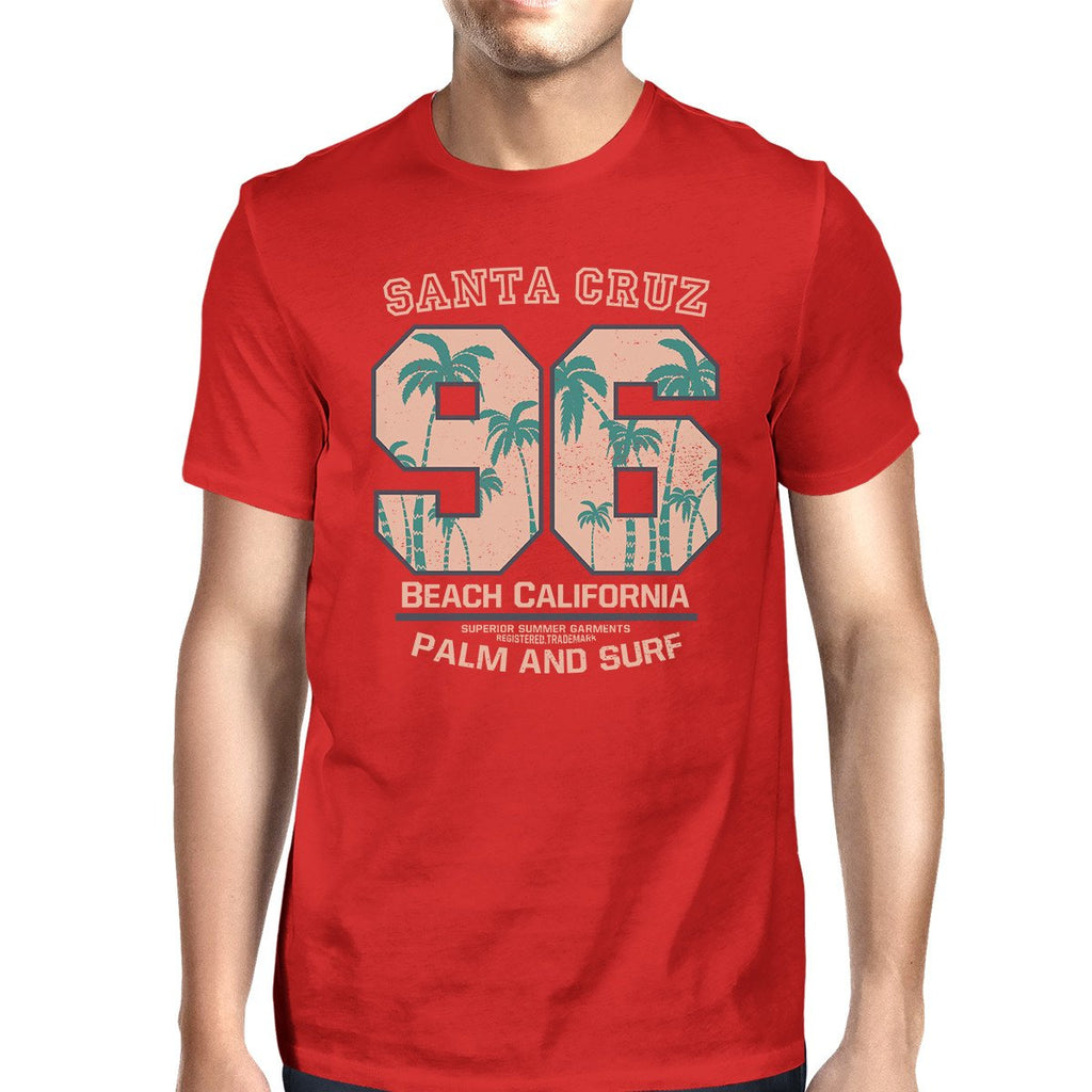 Santa Cruz Beach California Mens Red Shirt