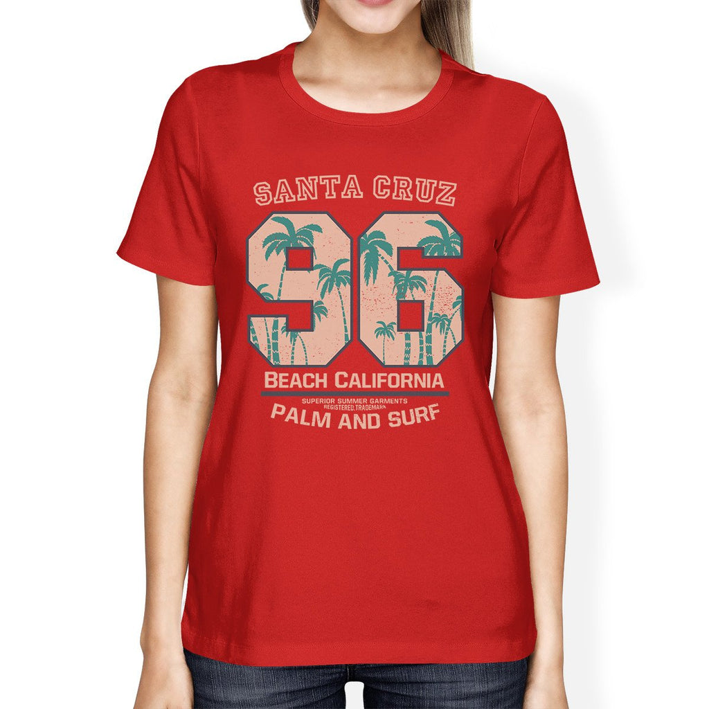 Santa Cruz Beach California Womens Red Shirt