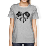 Skeleton Heart Womens Grey Shirt