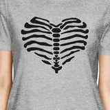 Skeleton Heart Womens Grey Shirt