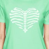 Skeleton Heart Womens Mint Shirt