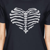 Skeleton Heart Womens Navy Shirt