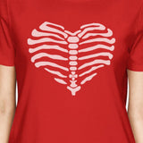 Skeleton Heart Womens Red Shirt
