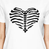 Skeleton Heart Womens White Shirt