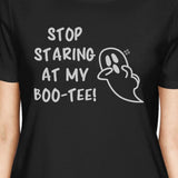 Stop Staring At My Boo-Tee Ghost Womens Black Shirt