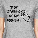 Stop Staring At My Boo-Tee Ghost Womens Grey Shirt