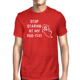 Stop Staring At My Boo-Tee Ghost Mens Red Shirt