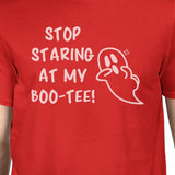 Stop Staring At My Boo-Tee Ghost Mens Red Shirt
