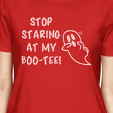 Stop Staring At My Boo-Tee Ghost Womens Red Shirt