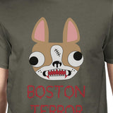 Boston Terror Terrier Mens Dark Grey Shirt