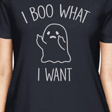 I Boo What I Want Ghost Womens Navy Shirt