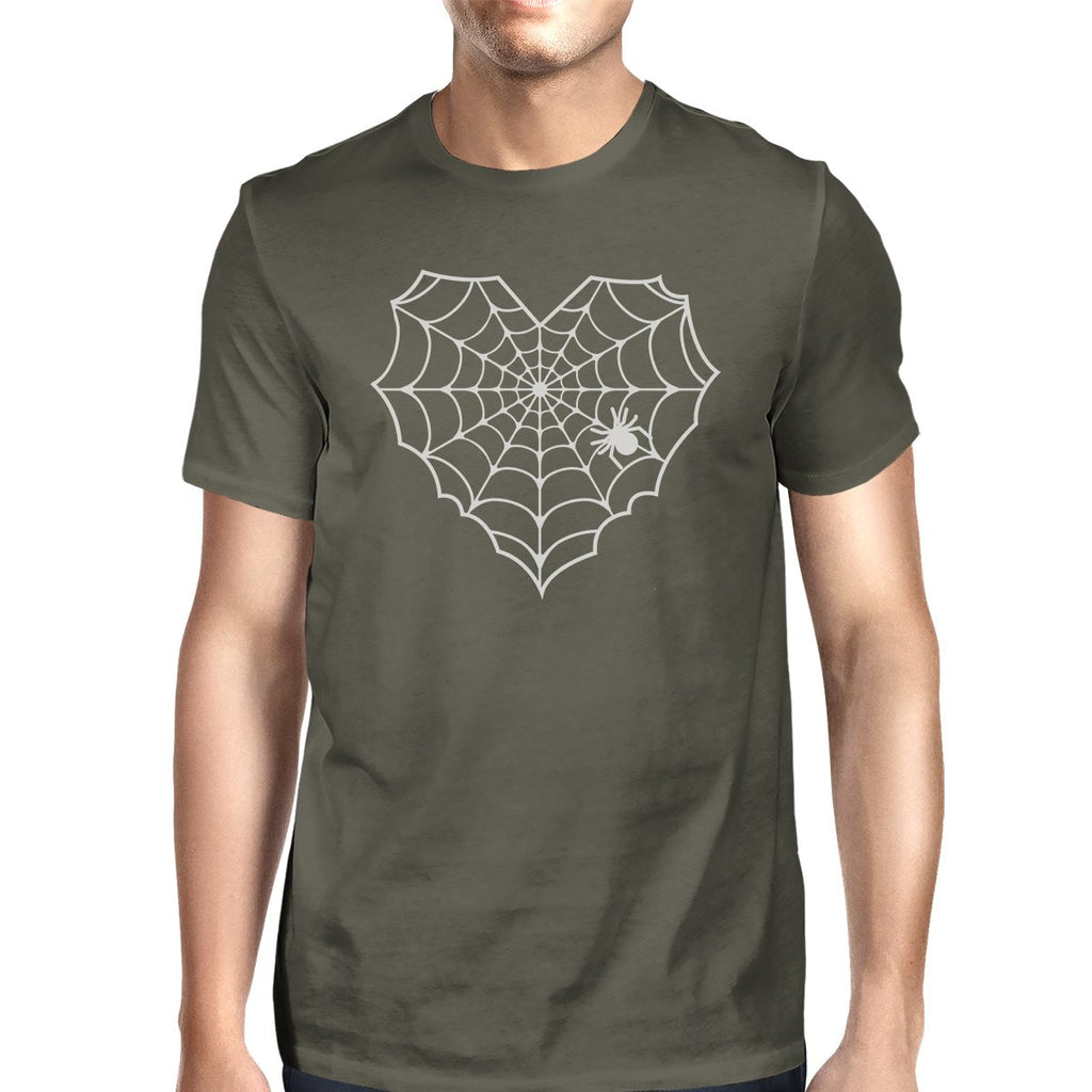 Heart Spider Web Mens Dark Grey Shirt