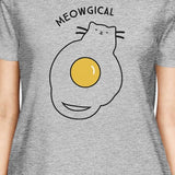 Meowgical Cat And Fried Egg Womens Grey Shirt