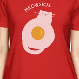 Meowgical Cat And Fried Egg Womens Red Shirt
