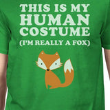 This Is My Human Costume Fox Mens Green Shirt