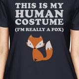 This Is My Human Costume Fox Womens Navy Shirt