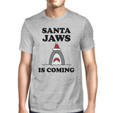 Santa Jaws Is Coming Mens Grey Shirt