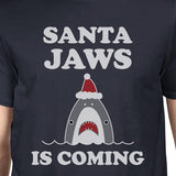Santa Jaws Is Coming Mens Navy Shirt