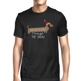 Dachshund Through The Snow Mens Black Shirt