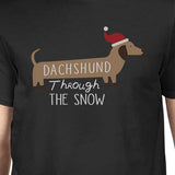 Dachshund Through The Snow Mens Black Shirt