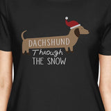 Dachshund Through The Snow Womens Black Shirt