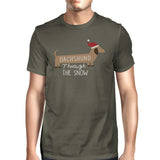 Dachshund Through The Snow Mens Dark Grey Shirt