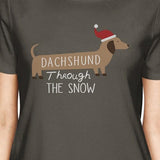 Dachshund Through The Snow Womens Dark Grey Shirt
