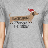 Dachshund Through The Snow Womens Grey Shirt