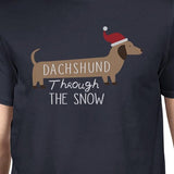 Dachshund Through The Snow Mens Navy Shirt