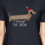 Dachshund Through The Snow Womens Navy Shirt