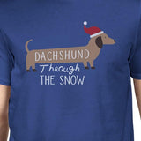 Dachshund Through The Snow Mens Royal Blue Shirt