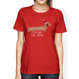 Dachshund Through The Snow Womens Red Shirt