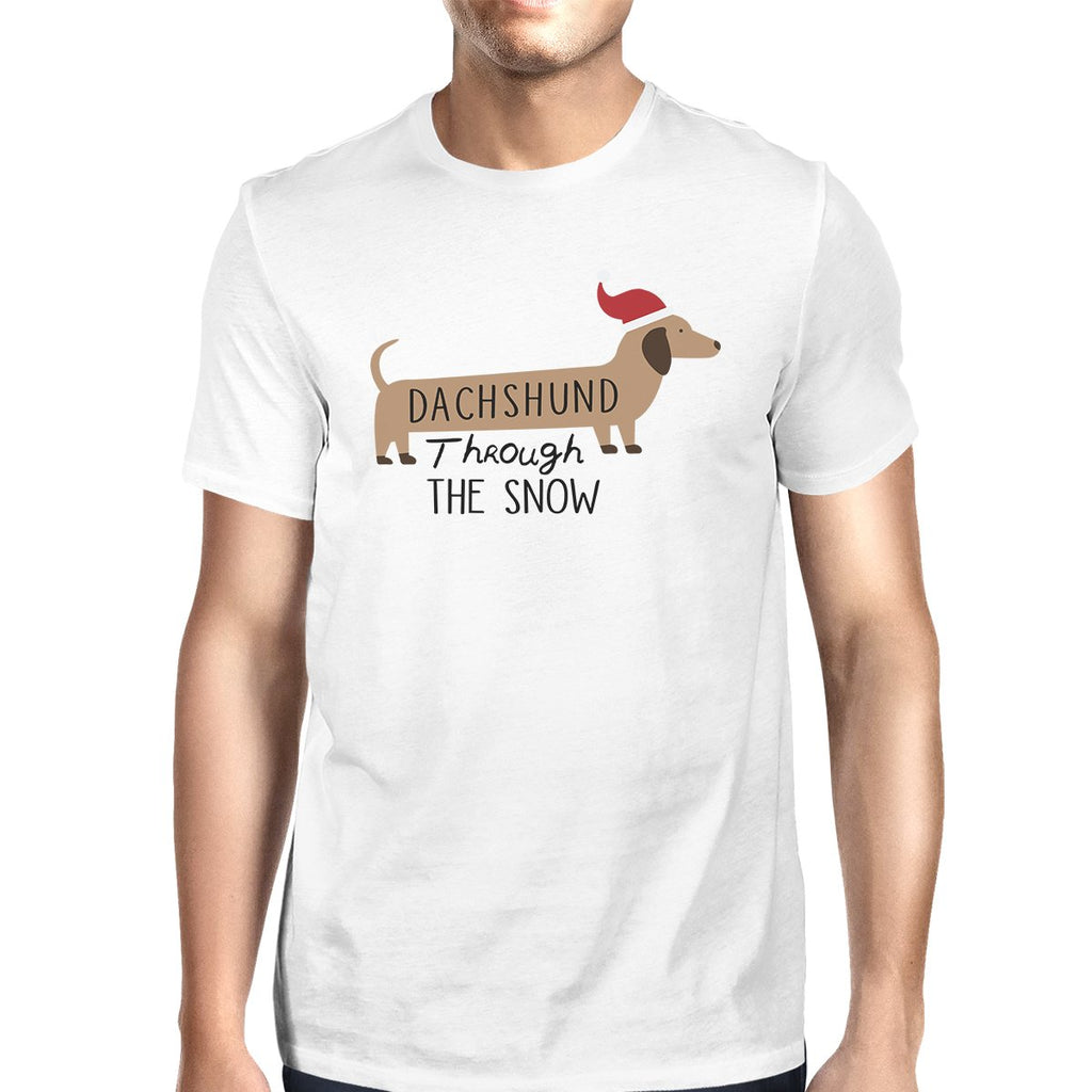 Dachshund Through The Snow Mens White Shirt