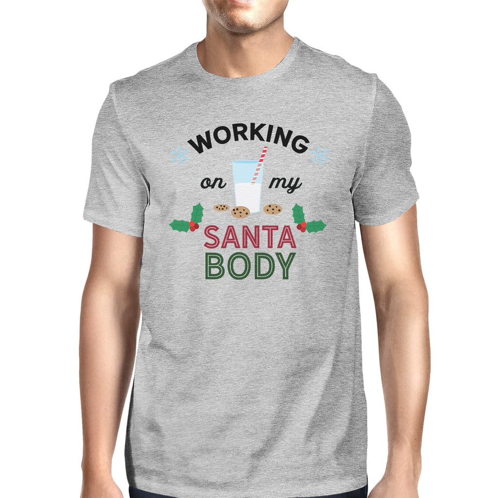 Working On My Santa Body Mens Grey Shirt