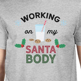 Working On My Santa Body Mens Grey Shirt