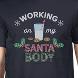 Working On My Santa Body Mens Navy Shirt