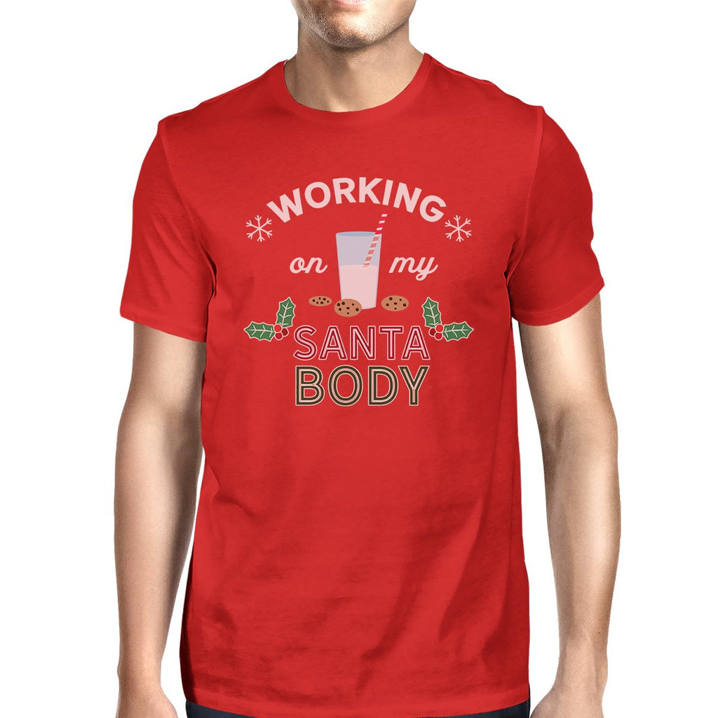 Working On My Santa Body Mens Red Shirt