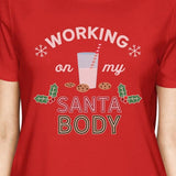 Working On My Santa Body Womens Red Shirt