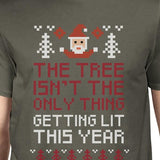 The Tree Is Not The Only Thing Getting Lit This Year Mens Dark Grey Shirt