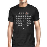 Pixel Game Santa And Rudolph Mens Black Shirt