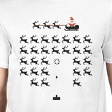 Pixel Game Santa And Rudolph Mens White Shirt
