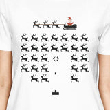 Pixel Game Santa And Rudolph Womens White Shirt