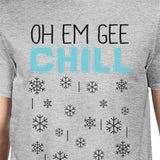 Oh Em Gee Chill Snowflakes Mens Grey Shirt