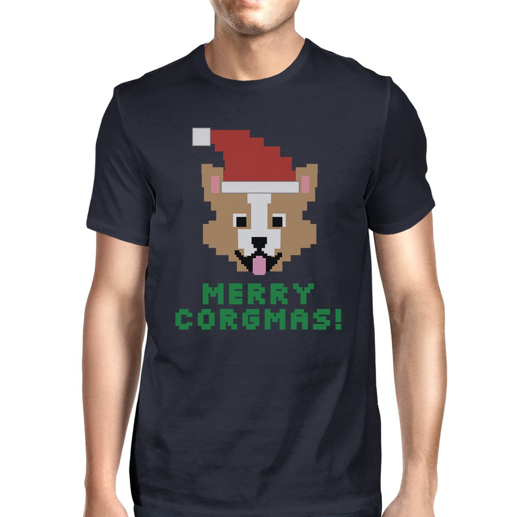 Merry Corgmas Corgi Mens Navy Shirt