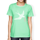 Pink Ribbon And Swallows Birds Womens Shirt