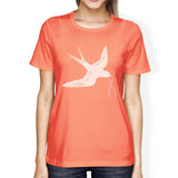 Pink Ribbon And Swallows Birds Womens Shirt
