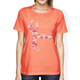 Pink Floral Ribbon Womens Shirt