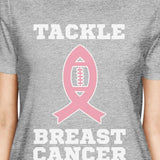 Tackle Breast Cancer Football Womens Grey Shirt