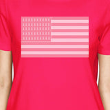 Breast Cancer Awareness Pink Flag Womens Hot Pink Shirt