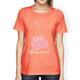 Bring It On Breast Cancer Awareness Boxing Womens Peach Shirt